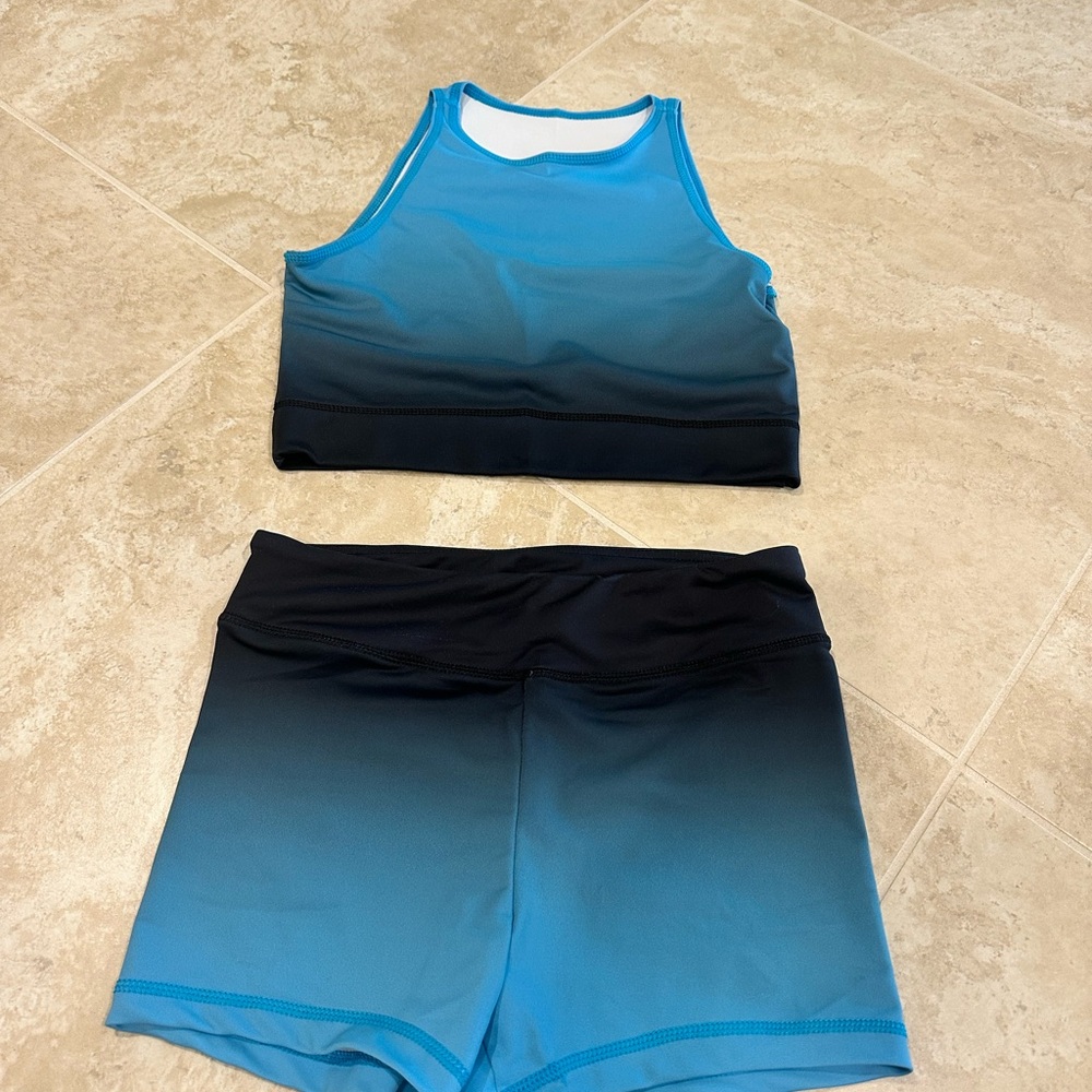 Blue and Black Ombre Athletic Set